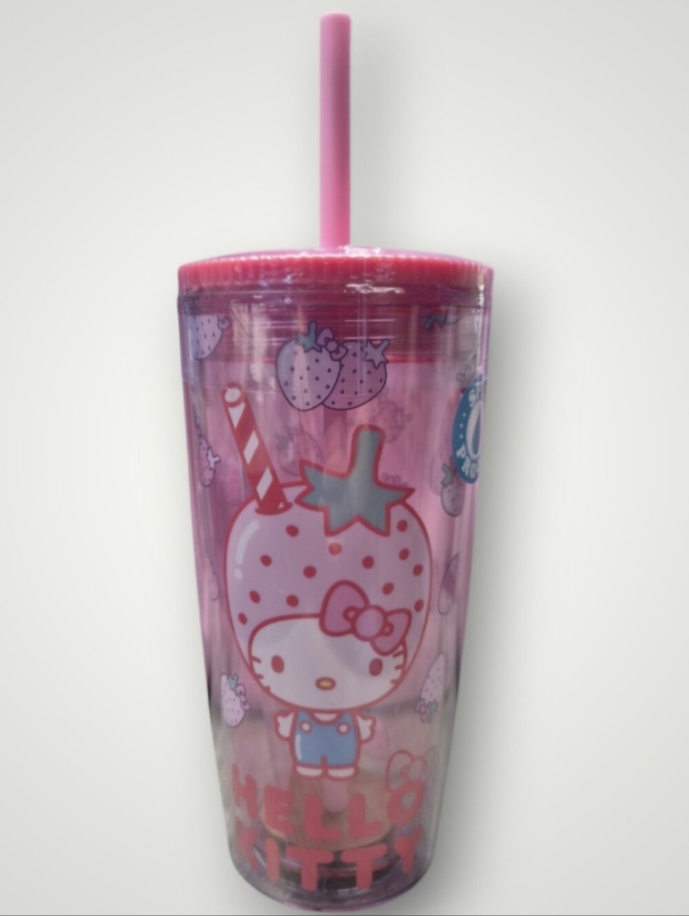 Silver Buffalo Sanrio Hello Kitty Strawberry 20oz Double-Walled Travel Tumbler